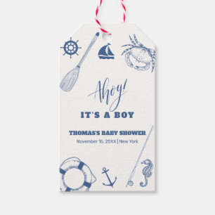 Etiquetas Para Regalos Chico de pesca náutica minimalista Baby Shower