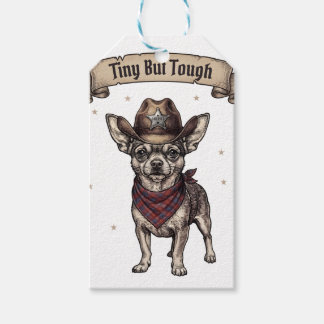 Etiquetas Para Regalos chihuahua, pequeño pero duro, perro vaquero, chi o