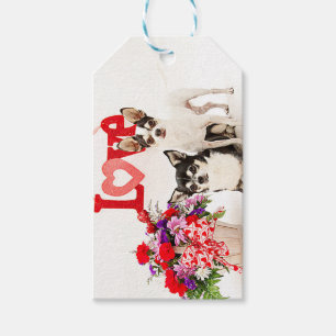 Etiquetas Para Regalos Chihuahua's, flores y amor