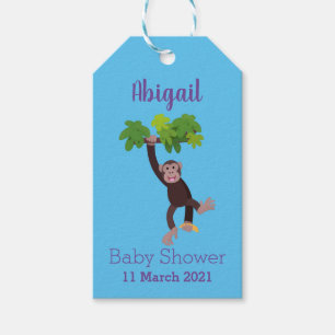 Etiquetas Para Regalos Chimpancé lindo en personalizado colgante de la ju