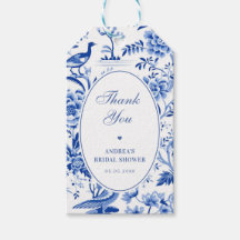 Chinoisería Azul Vintage Agradecimiento Despedida