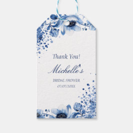 Etiquetas Para Regalos Chinoiserie asiática Floral azul claro Bridgerton