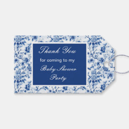 Etiquetas Para Regalos Chinoiserie Blue Birds and Flowers Baby Shower