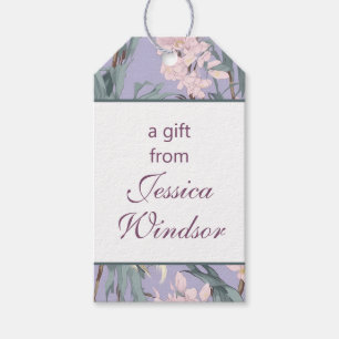 Etiquetas Para Regalos Chinoiserie Lavender Floral Egret