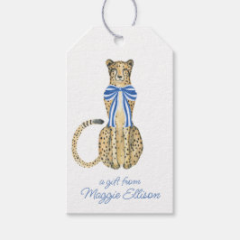 Etiquetas Para Regalos Chinoiserie Watercolor Bow Cheetah Gift Tags