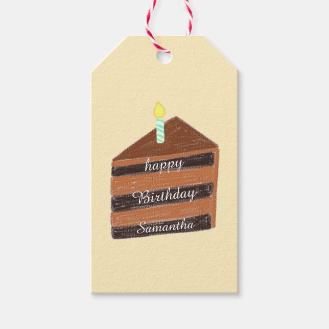 Etiquetas Para Regalos Chocolate Cake Slice (Anverso)