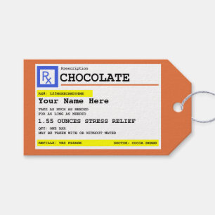 Etiquetas Para Regalos Chocolate de prescripción personalizado