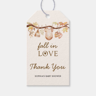 Etiquetas Para Regalos Chorreada de Bebe de Otoño de Amor Gracias