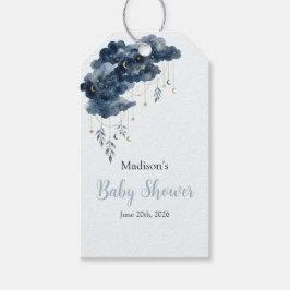Etiquetas Para Regalos Chorreo de Agua Celeste para Baby Shower