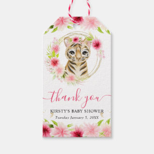 Etiquetas Para Regalos Chorro de acuarela Jungla Tierno Floral Baby Showe