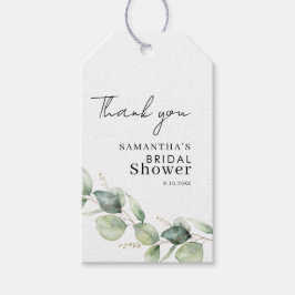 Etiquetas Para Regalos Chorro de agua Acuarela Eucalipto Verde Bridal Sho