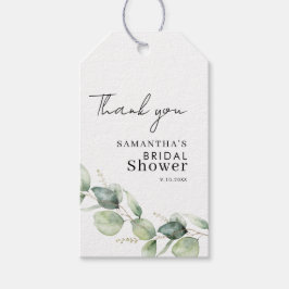 Etiquetas Para Regalos Chorro de Agua Eucalipto Verde Fiesta de Despedida