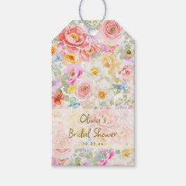 Etiquetas Para Regalos Chorro de agua suave floral pastel Bridal Shower p