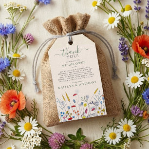 Etiquetas Para Regalos Chorro de Bebé en Pradera de Flores Silvestres Bab