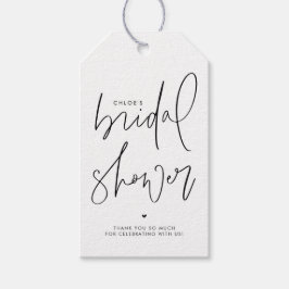 Etiquetas Para Regalos Chorro de boda con escritura a mano minimalista ne