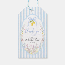 Etiquetas Para Regalos Chorro de flores silvestres azul Baby Shower