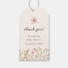 Etiquetas Para Regalos Chorro de flores silvestres para baby shower boho