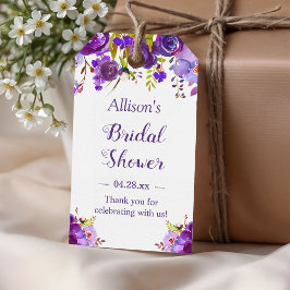Etiquetas Para Regalos Chorro de Novia Violeta Floral Favor Agradecimient