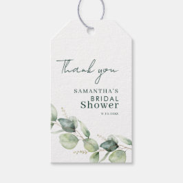 Etiquetas Para Regalos Chorro nupcial con guion de vegetación de eucalipt