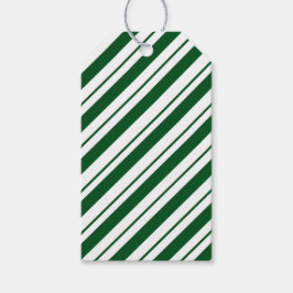 Etiquetas Para Regalos Christmas Candy Cane Stripes in Green and White 