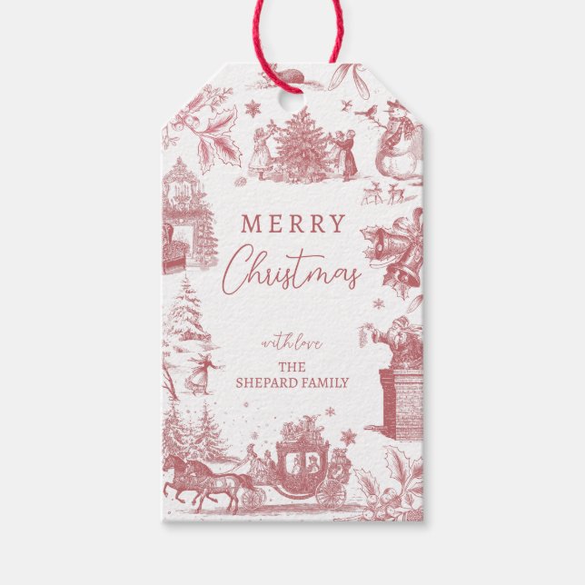 Etiquetas Para Regalos Christmas Party Chinoiserie (Anverso)