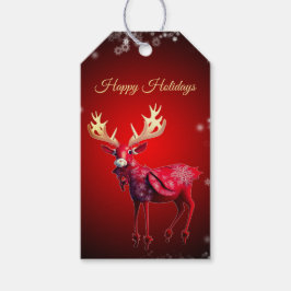 Etiquetas Para Regalos Christmas Party Red Reindeer Winter Holidays