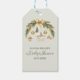 Etiquetas Para Regalos Christmas Watercolor Greenery Winter Baby Shower