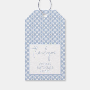 Etiquetas Para Regalos Chubasquero de cuadros pastel azul polvoriento Bab