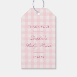 Etiquetas Para Regalos Chubasquero Rosa Clásico para Baby Shower