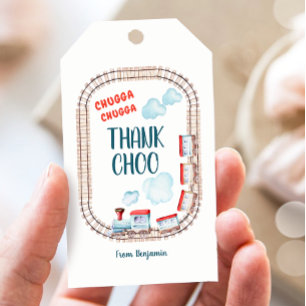Etiquetas Para Regalos Chugga Choo Boy Vintage Train Red Blue Birday