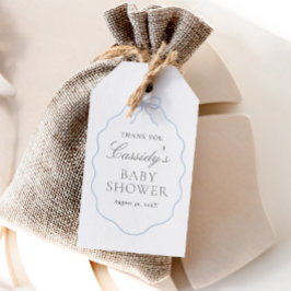 Etiquetas Para Regalos Chupinada de bebé niño con lazo azul vintage