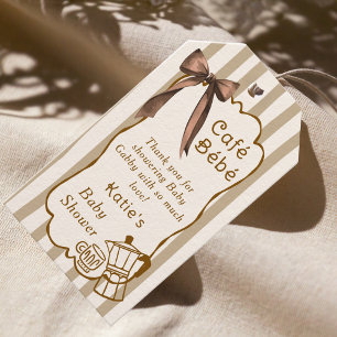 Etiquetas Para Regalos Chupito de Café: Fiesta de Bebé con Tema de Cafete