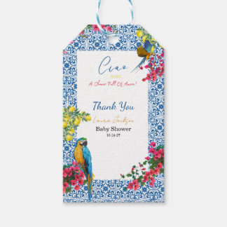 Etiquetas Para Regalos Ciao Baby Baldosa Azul Italiana Limones Baby Showe
