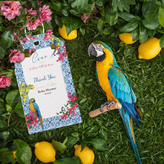 Etiquetas Para Regalos Ciao Baby Baldosa Azul Italiana Limones Baby Showe
