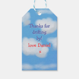 Etiquetas Para Regalos Cielo azul y nubes esponjosas Gracias