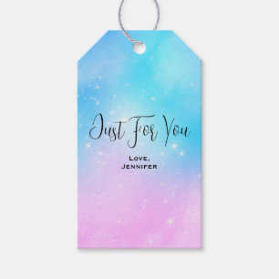 Etiquetas Para Regalos Cielo gradiente rosa y azul pastel sólo para ti