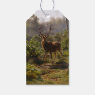 Etiquetas Para Regalos Ciervo Salvaje (Macho Ciervo) en el Bosque