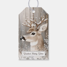 Etiquetas Para Regalos Ciervos Invierno Nieve Navidad