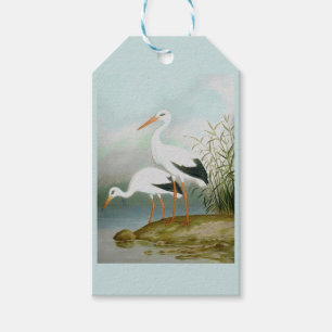 Etiquetas Para Regalos Cigüeña blanca, Ilustraciones de pájaro