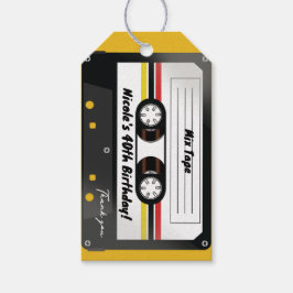 Etiquetas Para Regalos Cinta de Casete Retro Amarilla Fiesta de Cumpleaño
