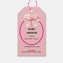 Etiquetas Para Regalos Cinta de lazo rosa Coquette Baby Shower niña
