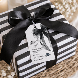 Etiquetas Para Regalos Cinta Negra Moderna Coquette Graduación Gracias
