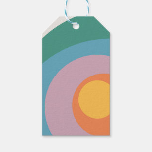 Etiquetas Para Regalos círculos de estilo retro multicolor