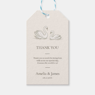 Etiquetas Para Regalos Cisne elegante | Boda con dinero antiguo