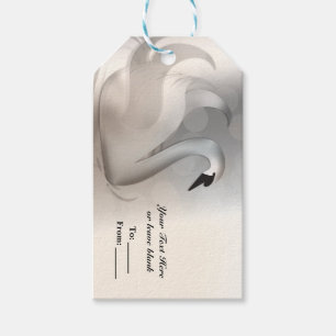 Etiquetas Para Regalos Cisne Hermoso Blanco & Elegante Favor Personalizad