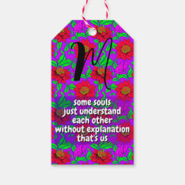 Etiquetas Para Regalos Cita de hermana floral y monograma | Especial