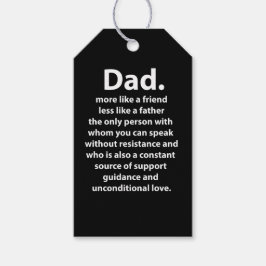 Etiquetas Para Regalos Cita de Papá en Blanco y Negro 