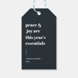 Etiquetas Para Regalos cita moderna de vacaciones paz y alegría