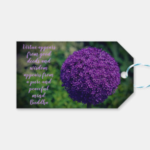 Etiquetas Para Regalos Cita motivacional de la flor de color púrpura perf
