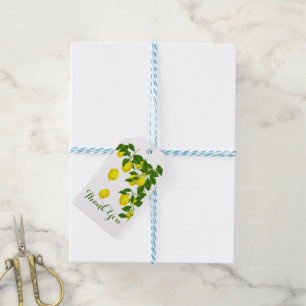 Etiquetas Para Regalos Cítricos Limón Amarillo Gracias Partido Boda Verde
